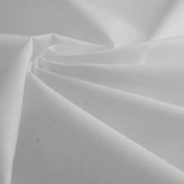 Tissu popeline de coton et polyester recyclé uni blanc