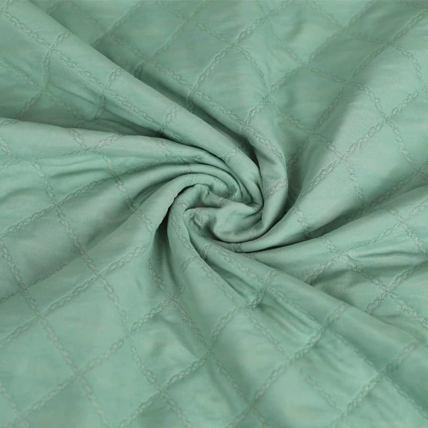 Tissu matelassé Nicole à motif tissé losange - vert | Tissu pour travaux de couture et accessoires