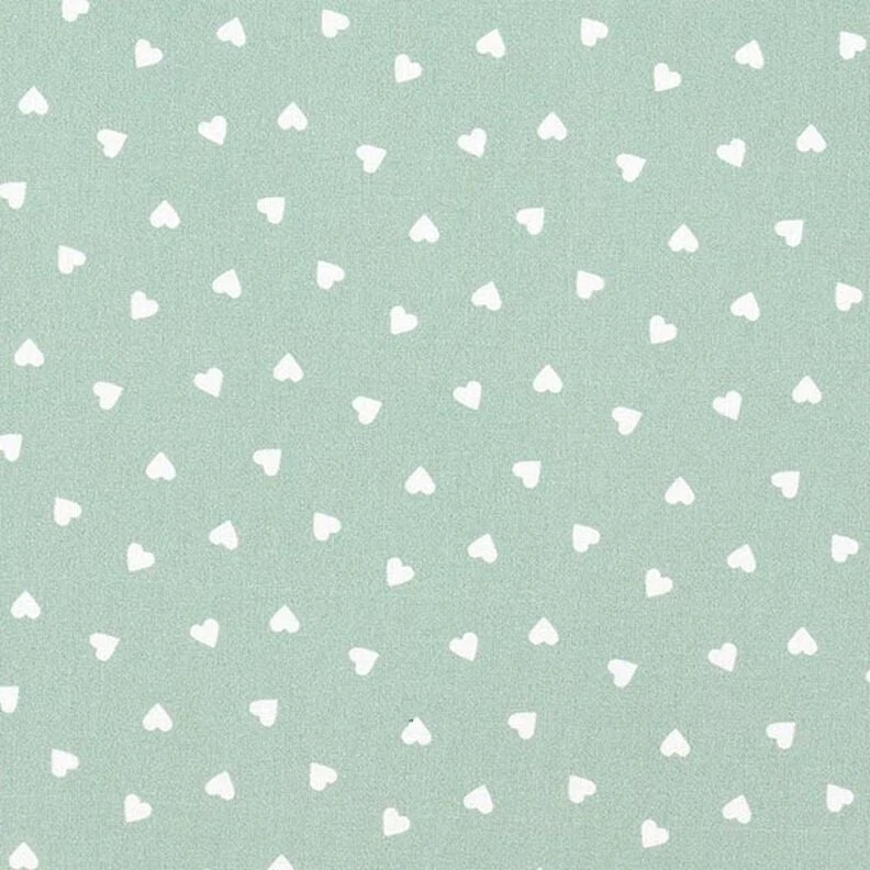 Popeline de coton bio Cœurs éparpillés – roseau