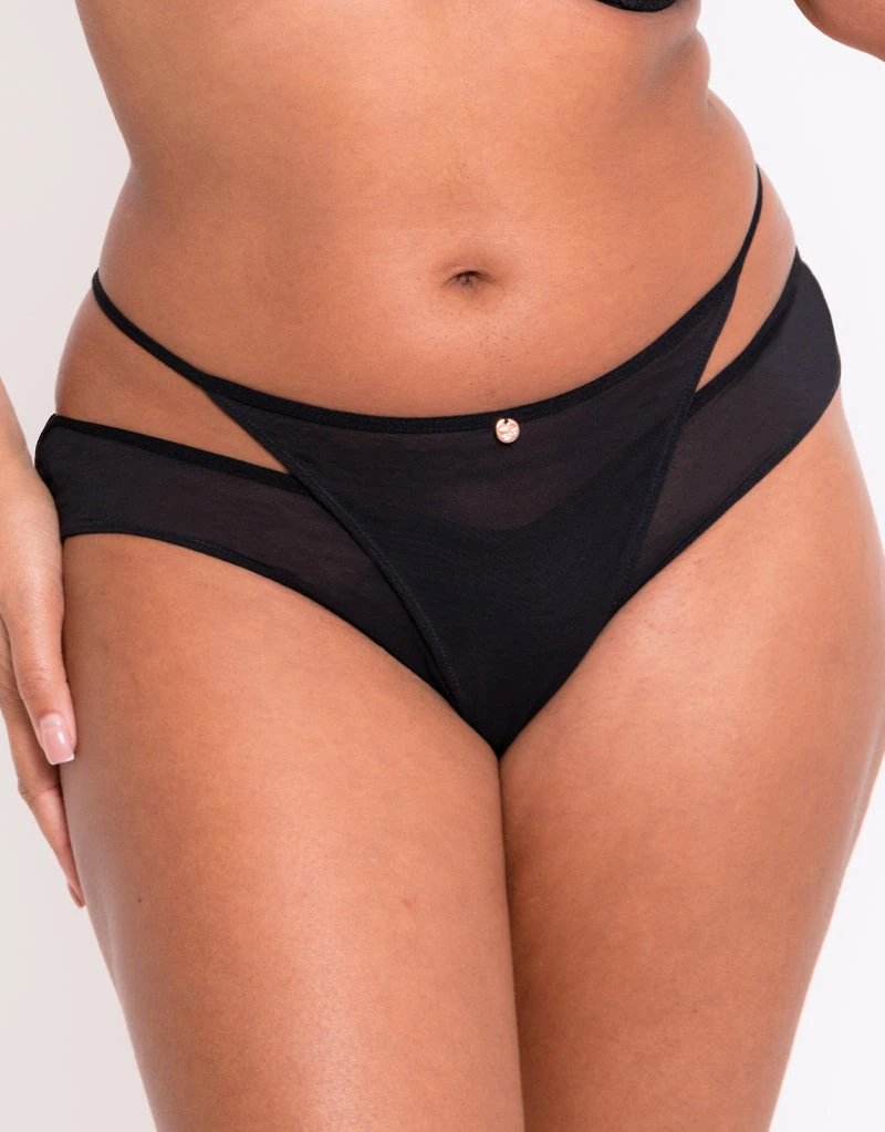 Scantilly Peep Show Brazilian Brief Black