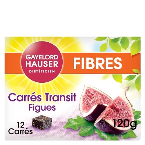 GAYELORD HAUSER - Carrés Transit Figues et Fibres - Spécial Transit - Source de Fibres - 12 Carrés - Paquet 120 g
