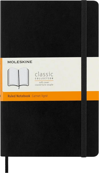 Moleskine | Classic Notebook, Soft Cover, Large (5" x 8.25") Ruled/Lined, Black, 192 pages