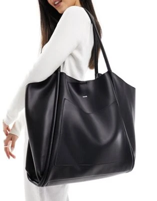 PASQ - Tote bag oversize souple avec pochette amovible - Noir