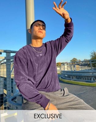 Puma - Exclusivité ASOS - Sweat-shirt en velours côtelé - Bleu marine | ASOS