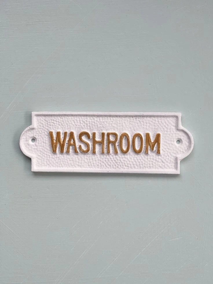 Plaque de salle de bain Plaque de porte de salle de bain française Plaque de porte Style vintage Style chemin de fer Toilettes de style rétro