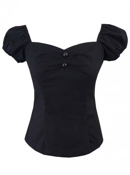 Tee-shirt Rockabilly Gothique Rock Ange'Hell "Dolores Just Black"