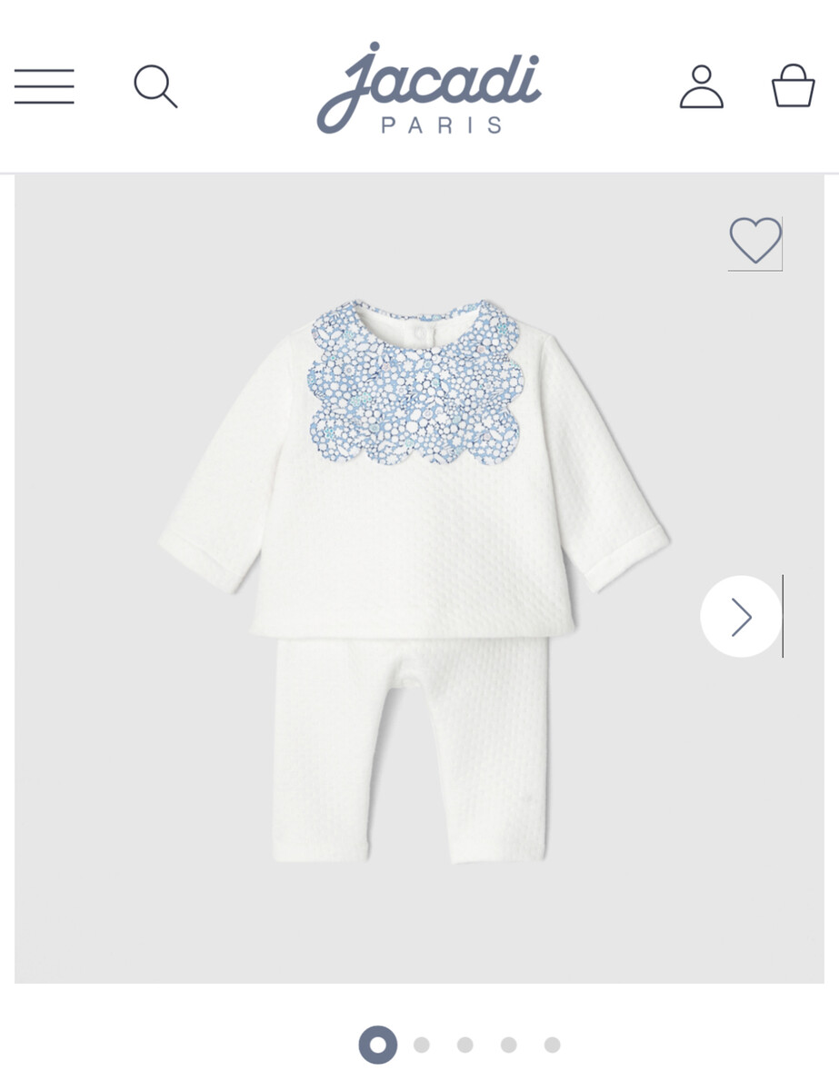 Ensemble bebe fille en double jersey - blanc/multicolore