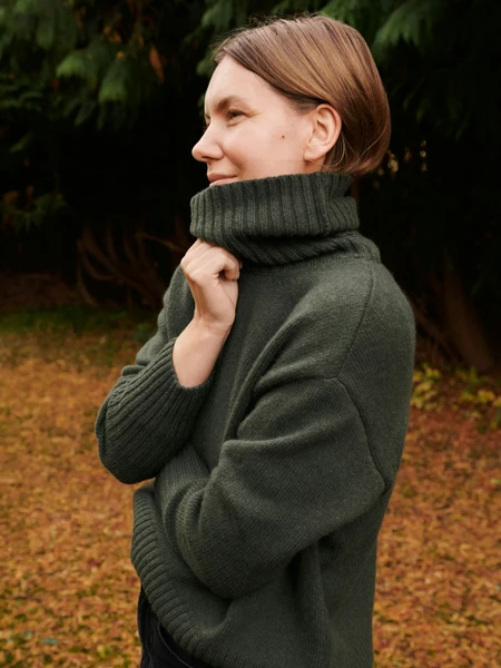 Pull en maille épaisse en laine d'agneau pour femme