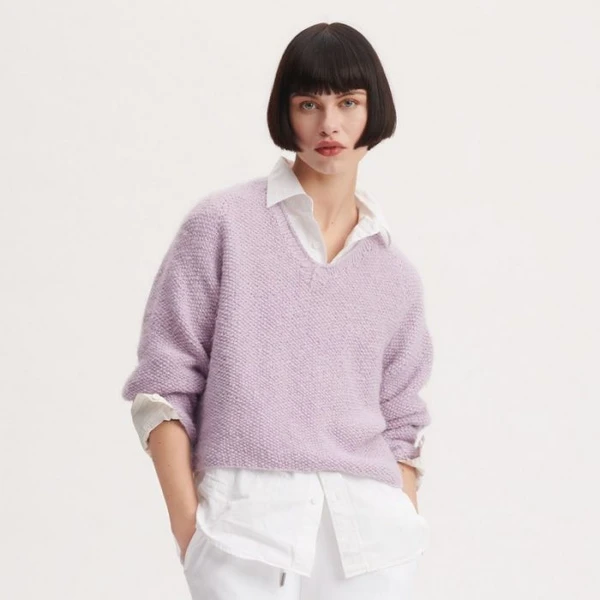 Kit Tricot Pull Col V - Créez un pull doux et scintillant!