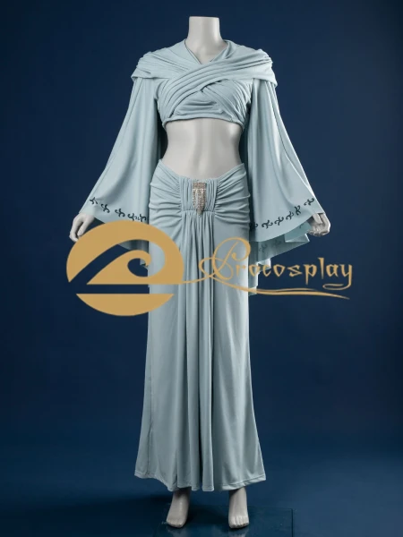 Padme Cosplay Amidala Costume femmes tenue bleu clair pour Halloween fête jeu de rôle