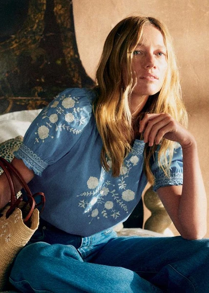 Blouse Marru - Chambray Clair - Coton Biologique - Sézane
