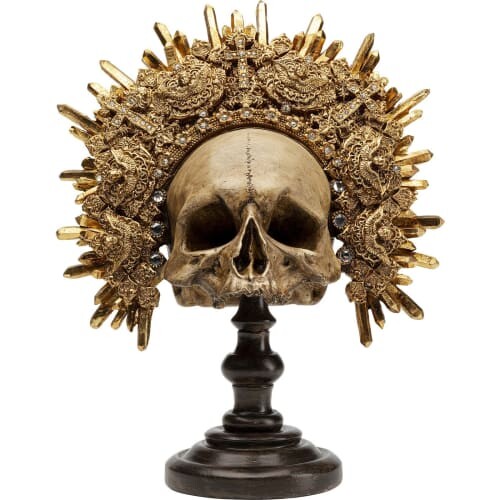 Statuette crâne avec couronne en polyrésine H42 | Maisons du Monde
