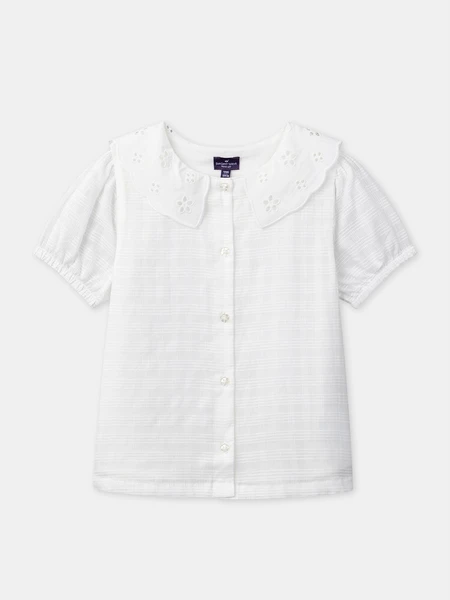 Chemisier écru à col claudine Fille