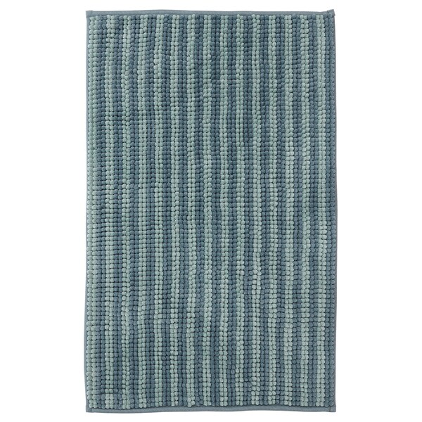 TOFTBO Tapis de bain - rayé/bleu 50x80 cm