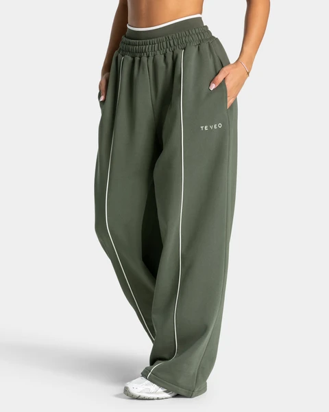 Pantalon de jogging Wide Leg Contrastline « kaki »
