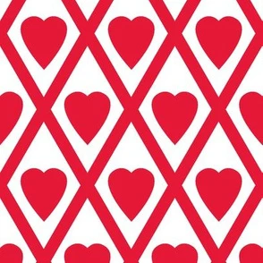 Valentina's Hearts in Red and White Fabric | Spoonflower