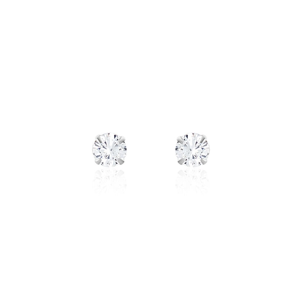 Boucles D'oreilles Puces Laena Argent Blanc Oxyde De Zirconium