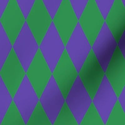 Purple and Green Medium Harlequin Fabric | Spoonflower