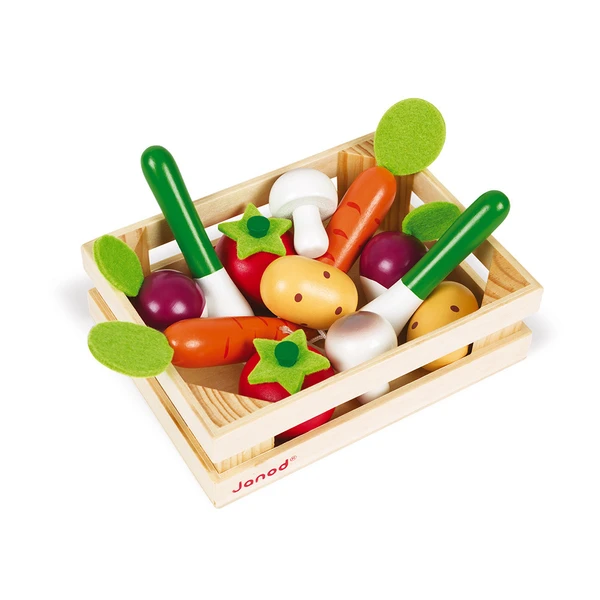 Cagette de 12 légumes (bois) : Cuisines, dinettes & marchandes Janod - J05611