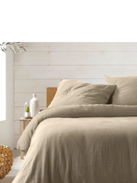 Parure de lit beige sable