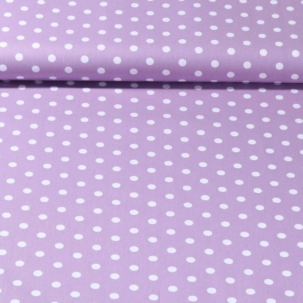 Popeline de coton Benno - Pois XL Lilas clair Blanc