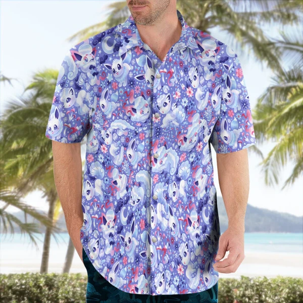 Alolan Vulpix Aloha Anime Hawaiian Shirt – Chill and Cute - Tropi Hawaiian Shirts