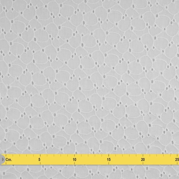 Tissu broderie Anglaise coton grande pétale écru