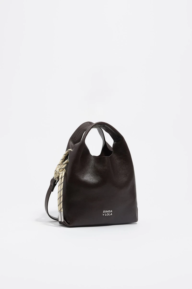 Mini sac Paper cuir café