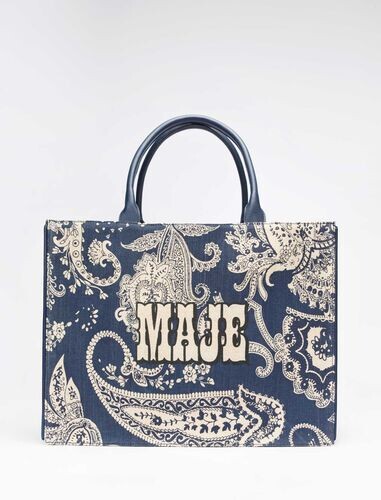 121CABASPAISLEY Cabas en jute à motif paisley
