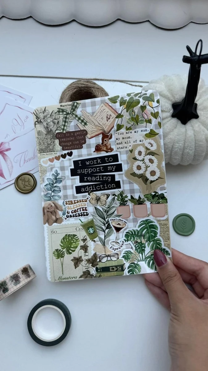 Insertion pour Kindle Plant Lady – Stickers verts et bruns pour liseuses, accessoire livresque