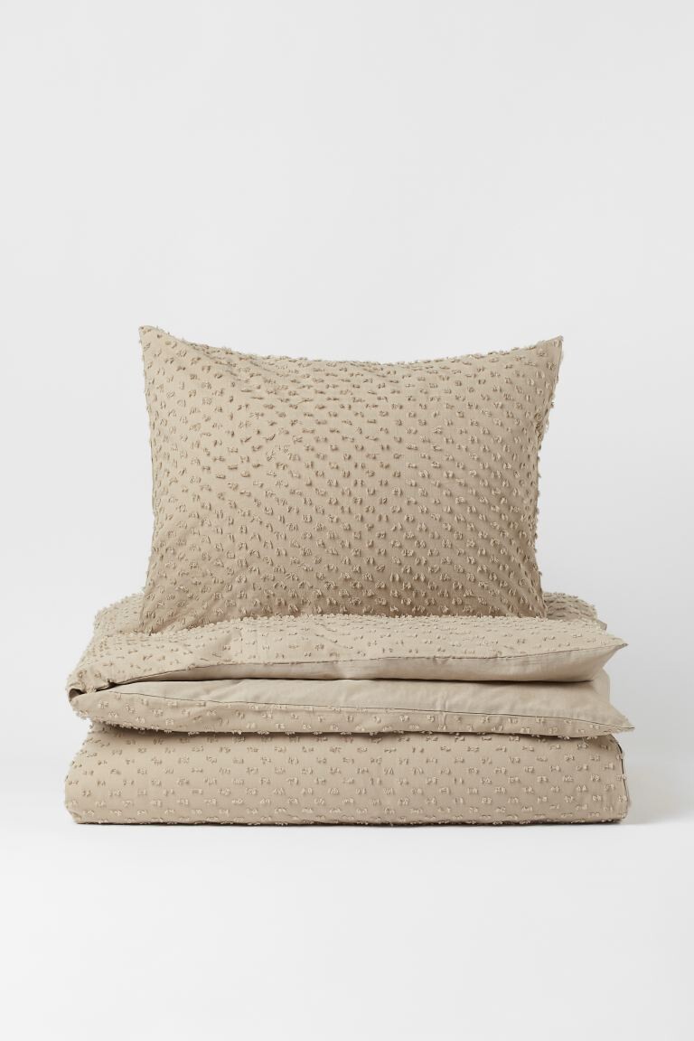 Parure de couette lit simple en plumetis