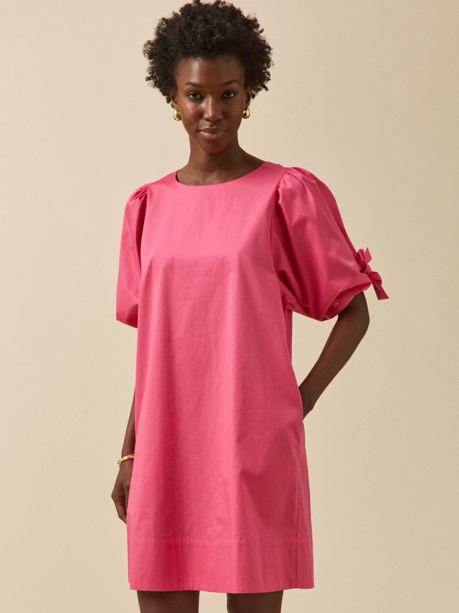 Robe courte cérémonie femme popeline satinée