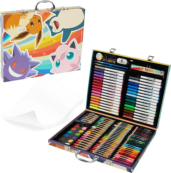 Pokemon Coffret de Dessin Enfant, 40+ Pièces, Matériaux de Dessin et De Peinture (Multi)