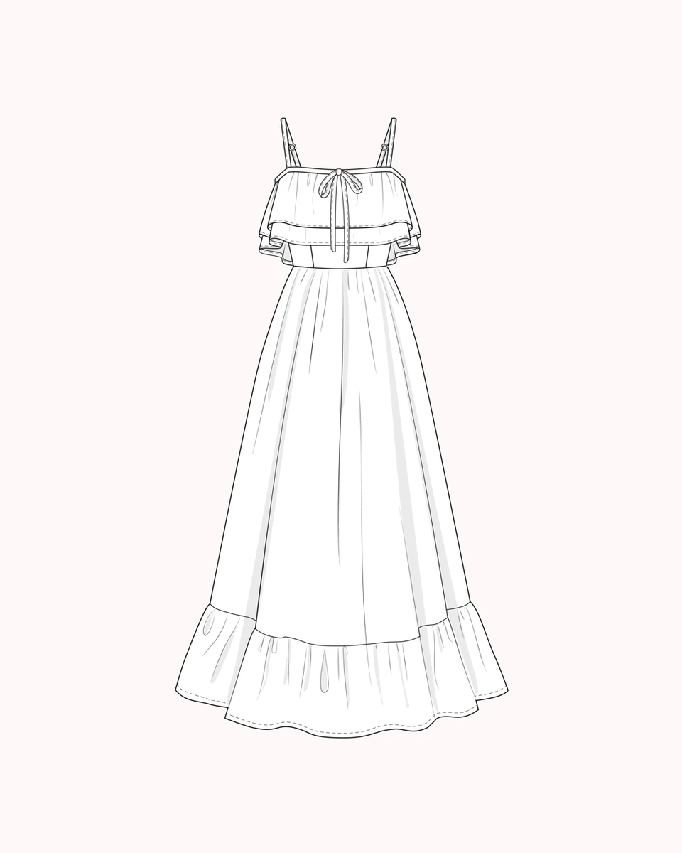 Patron robe à volants Athénaïs｜Méthode Mathilde