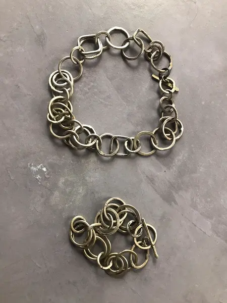 Parure Art Deco en argent massif moderniste véritable années 30 vintage