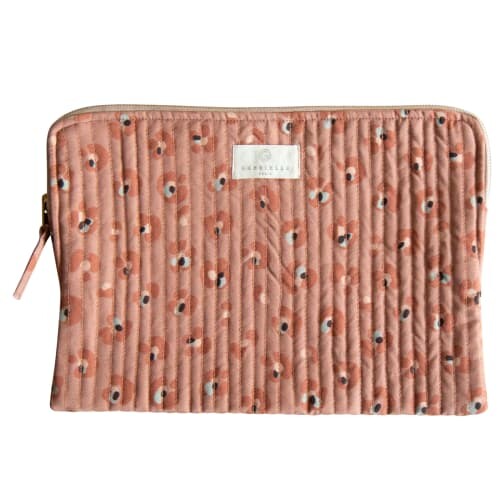 Pochette ordinateur en coton imprimé léopard terracotta SMALA | Maisons du Monde
