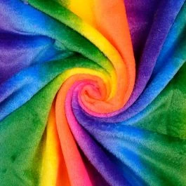 Tissu doudou arc en ciel multicolore
