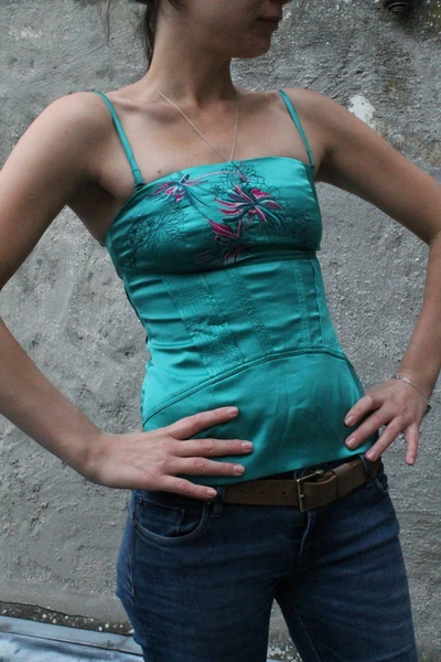Top Bustier satiné bretelles amovibles