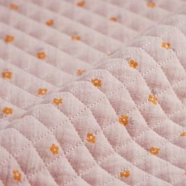 Tissu matelassé double gaze flopois rose