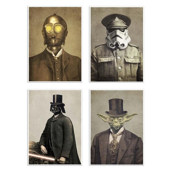 4 Art-Posters 20 x 30 cm - Star Wars Vintage portraits - Terry Fan 