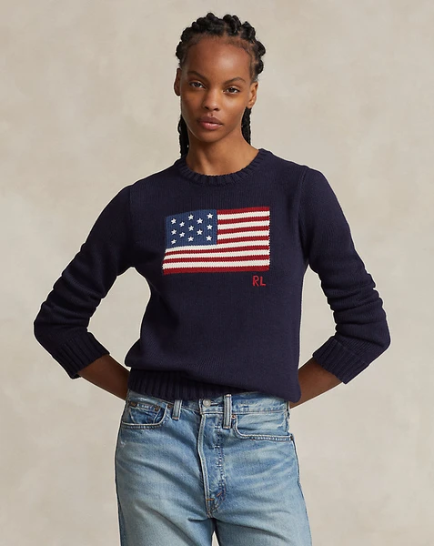 Flag Cotton Crewneck Jumper