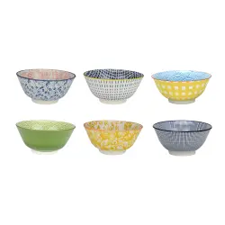 Lot de 6 grands bols colorés design 3, SABAE