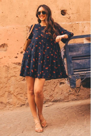 ROBE MATHILDA BOUQUET ROUGE