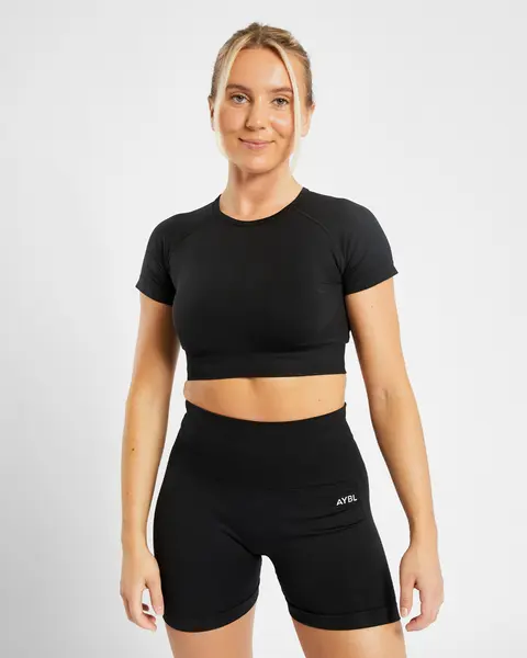 Empower Seamless Crop Top - Black