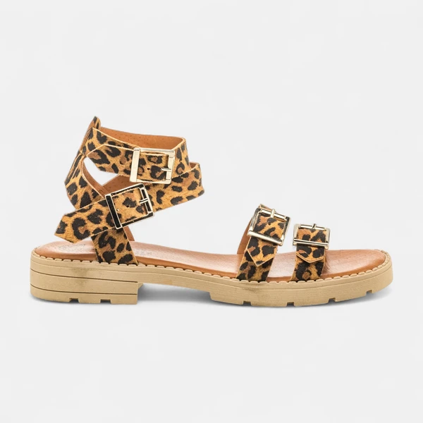 Sandales Femme en cuir camel