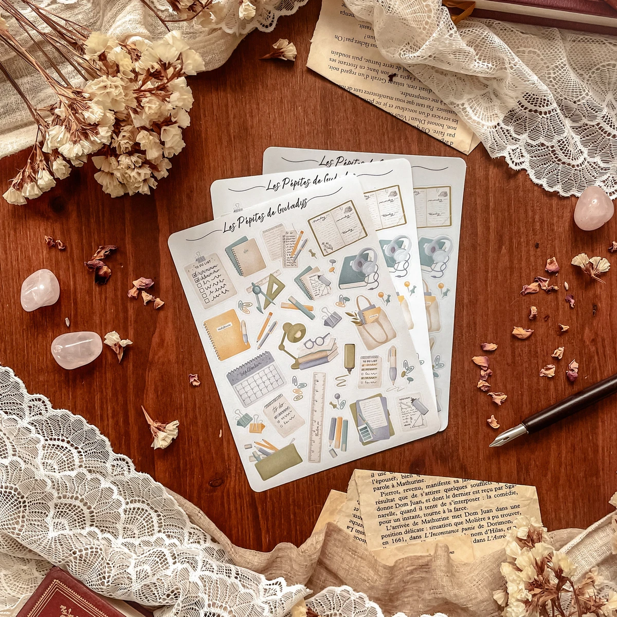 Grande planche de stickers Rentrée Scolaire