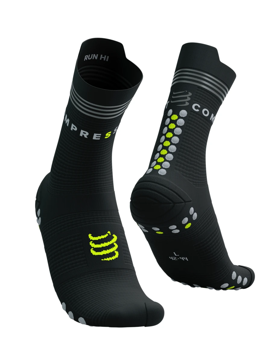 Pro Racing Socks V4.0 Run High Flash - Black/Fluo Yellow