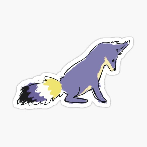 renard non binaire | drapeau de fierté subtile | Sticker