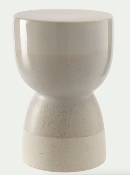 Bout de canapé en céramique H37xD25,5cm - beige