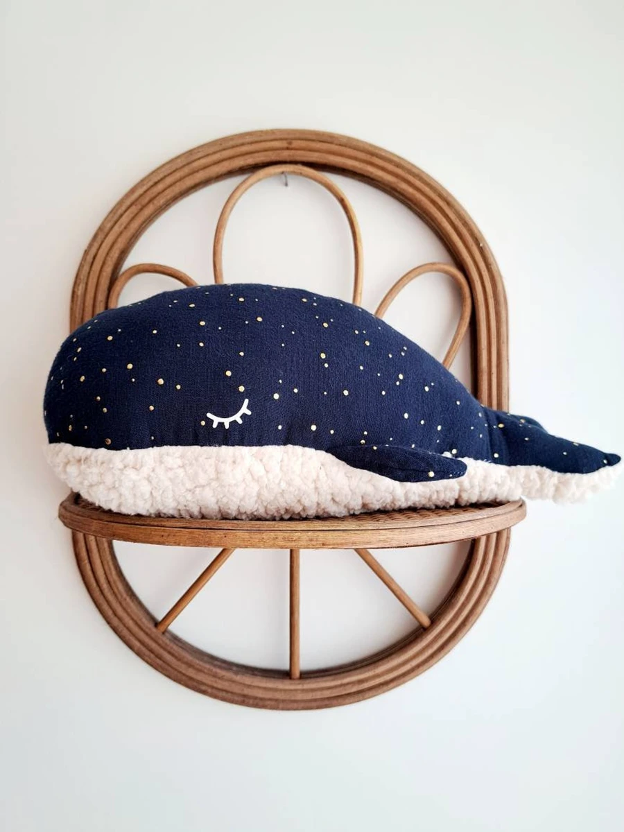 Baleine à caliner en double gaze de coton et tissu sherpa